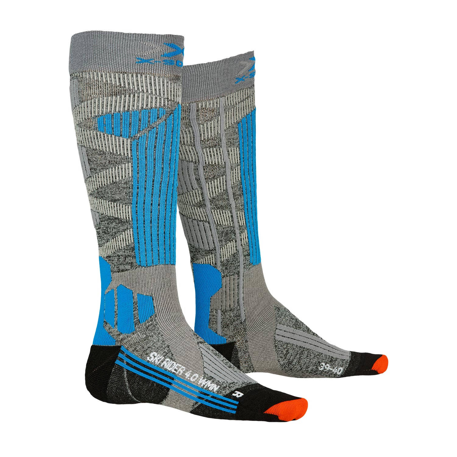 Женские носки X-SOCKS® Ski Rider 4.0 Stone Grey Melange/Turquoise Женские носки X-SOCKS® Ski Rider 4.0 Stone Grey Melange/Turquoise